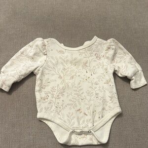 Pehr long sleeve woodland fairy puff sleeve onesie size 0-3M